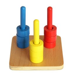 TP45 Coloured Disc on 3 Dowels | Montessori